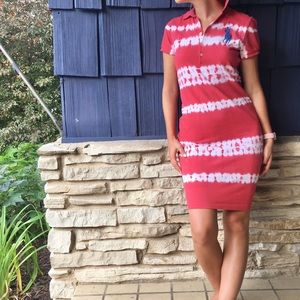 Ralph Lauren Sport | red tie dye polo dress